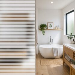0.9 x 10 m Frosted Stripes Window Film - PVC Material