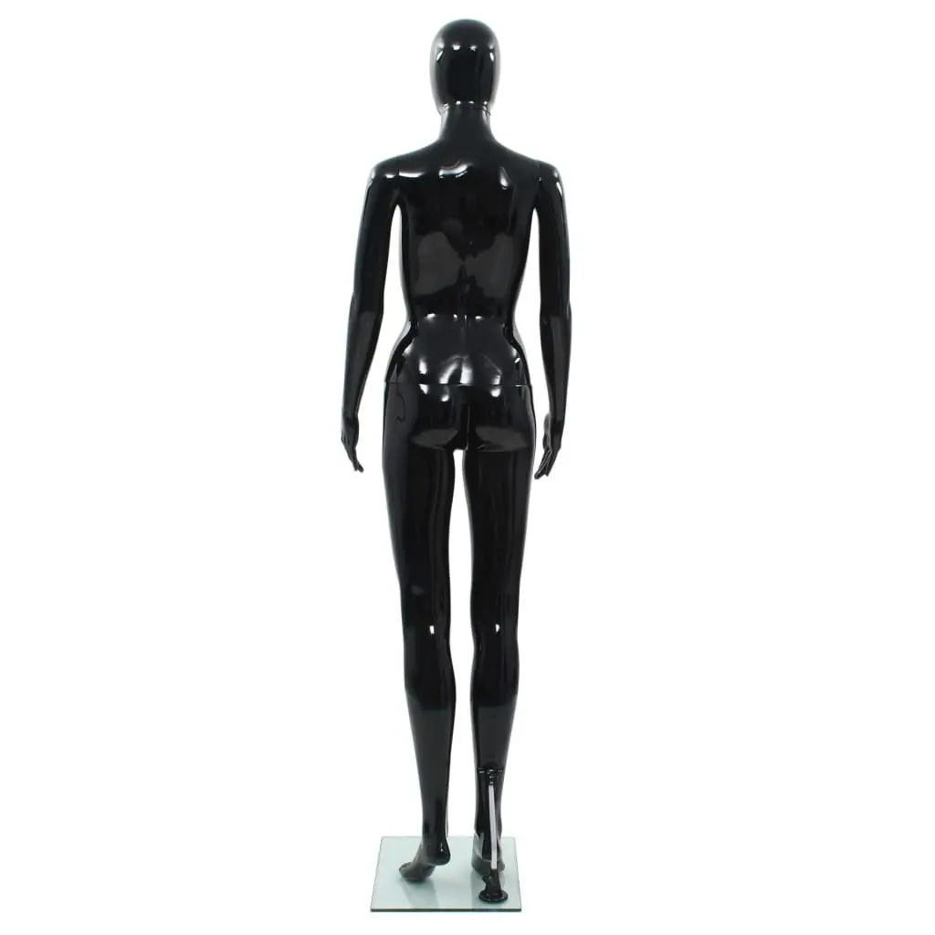 Full Body Female Mannequin Retail Display 175cm Glossy Black with Glass Base