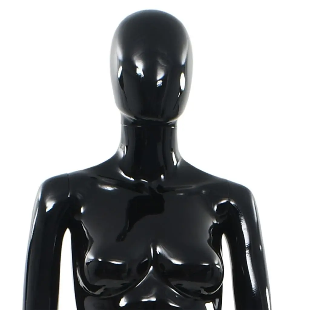 Full Body Female Mannequin Retail Display 175cm Glossy Black with Glass Base