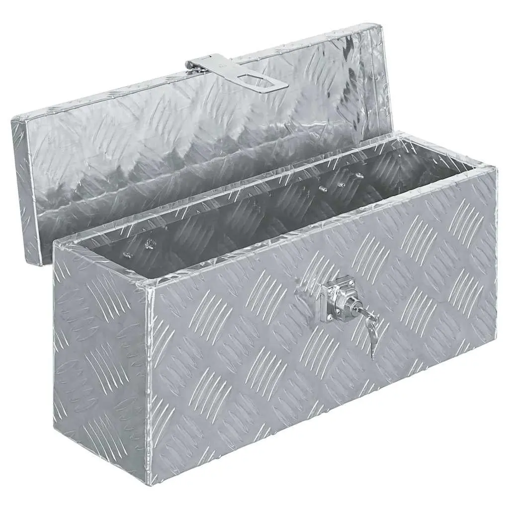 Aluminium Tool Box for Storage 48.5x14x20 cm Silver