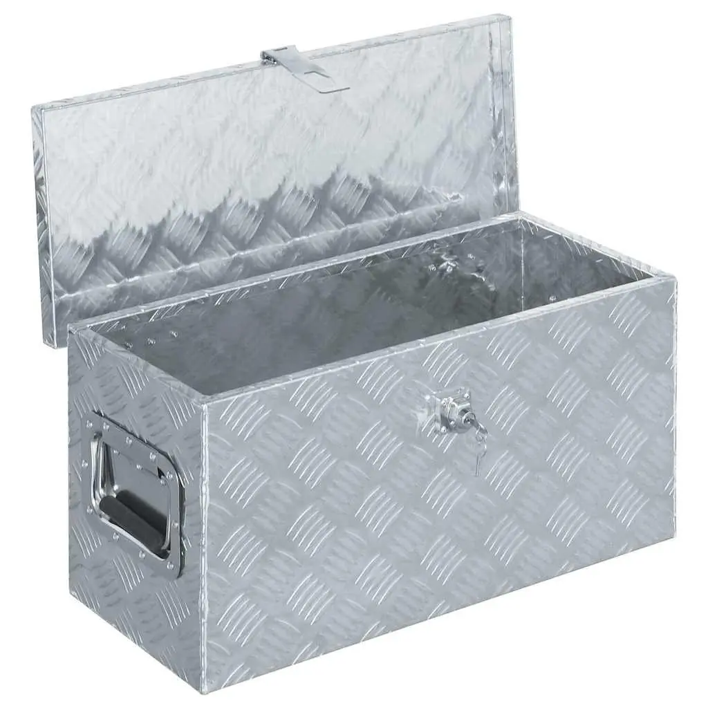 Aluminium Tool Box Storage for Vehicle Garage Camping 61.5x26.5x30cm Silver