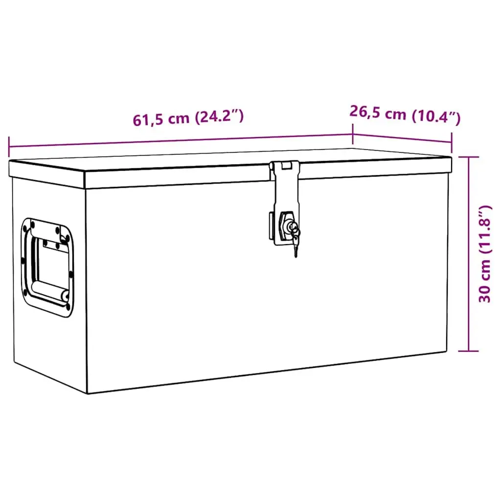 Aluminium Tool Box Storage for Vehicle Garage Camping 61.5x26.5x30cm Silver