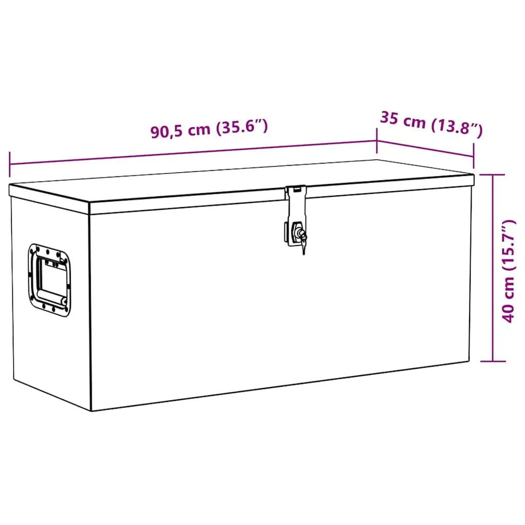 Aluminium Tool Storage Box for Vehicle Garage Camping 90.5x35x40 cm Silver