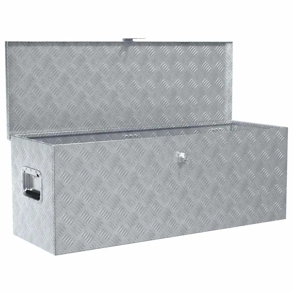 Aluminium Box Silver Storage Tool Transport Camping Compact Lightweight Locking