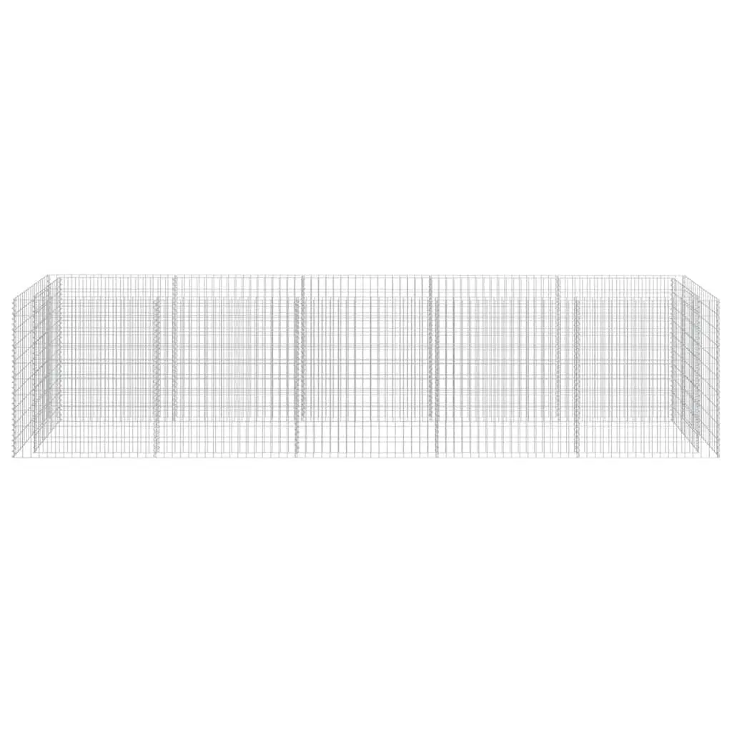 Gabion Raised Garden Bed Galvanised Steel 450x90x100cm Silver Planter Border