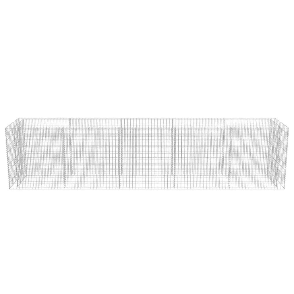 Gabion Raised Garden Bed Galvanised Steel 450x90x100cm Silver Planter Border