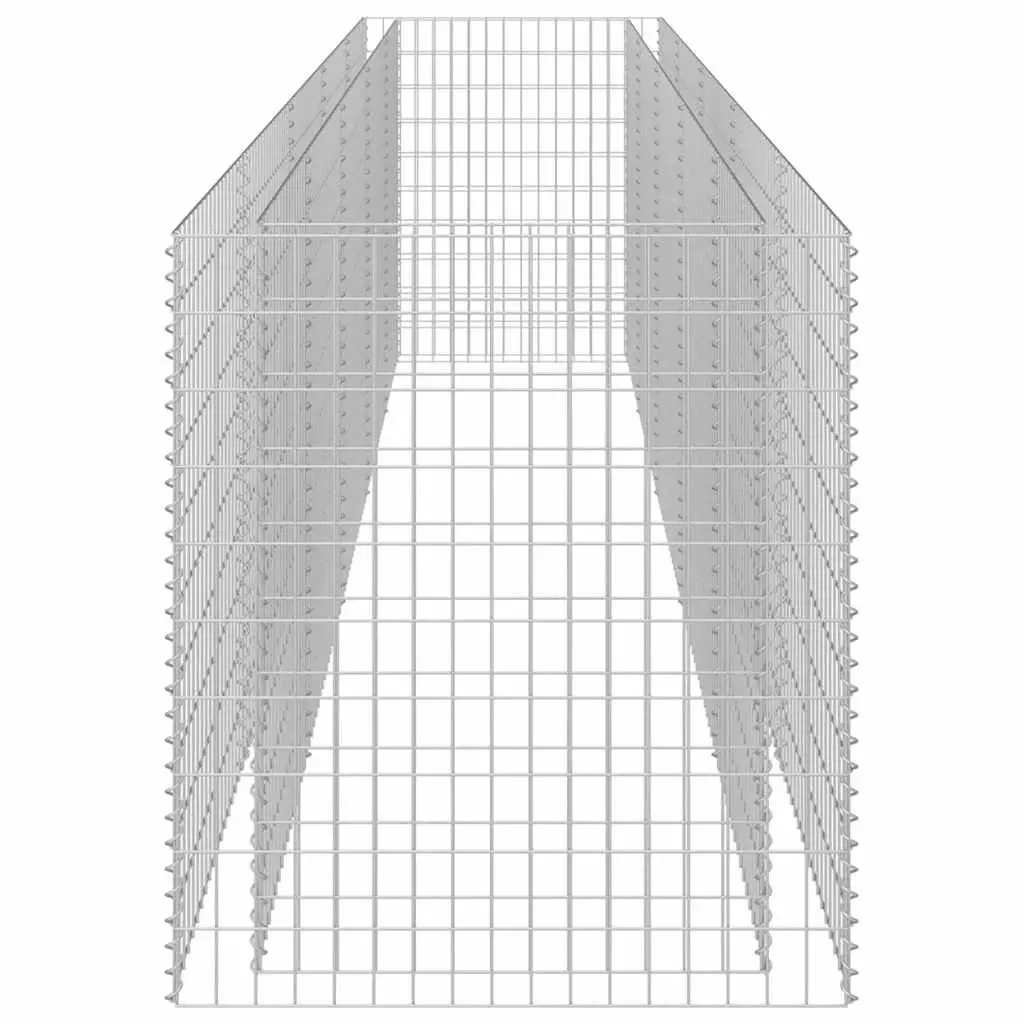 Gabion Raised Garden Bed Galvanised Steel 450x90x100cm Silver Planter Border