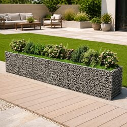 Galvanised Steel Raised Bed Dimensions 540 x 90 x 100 cm Silver