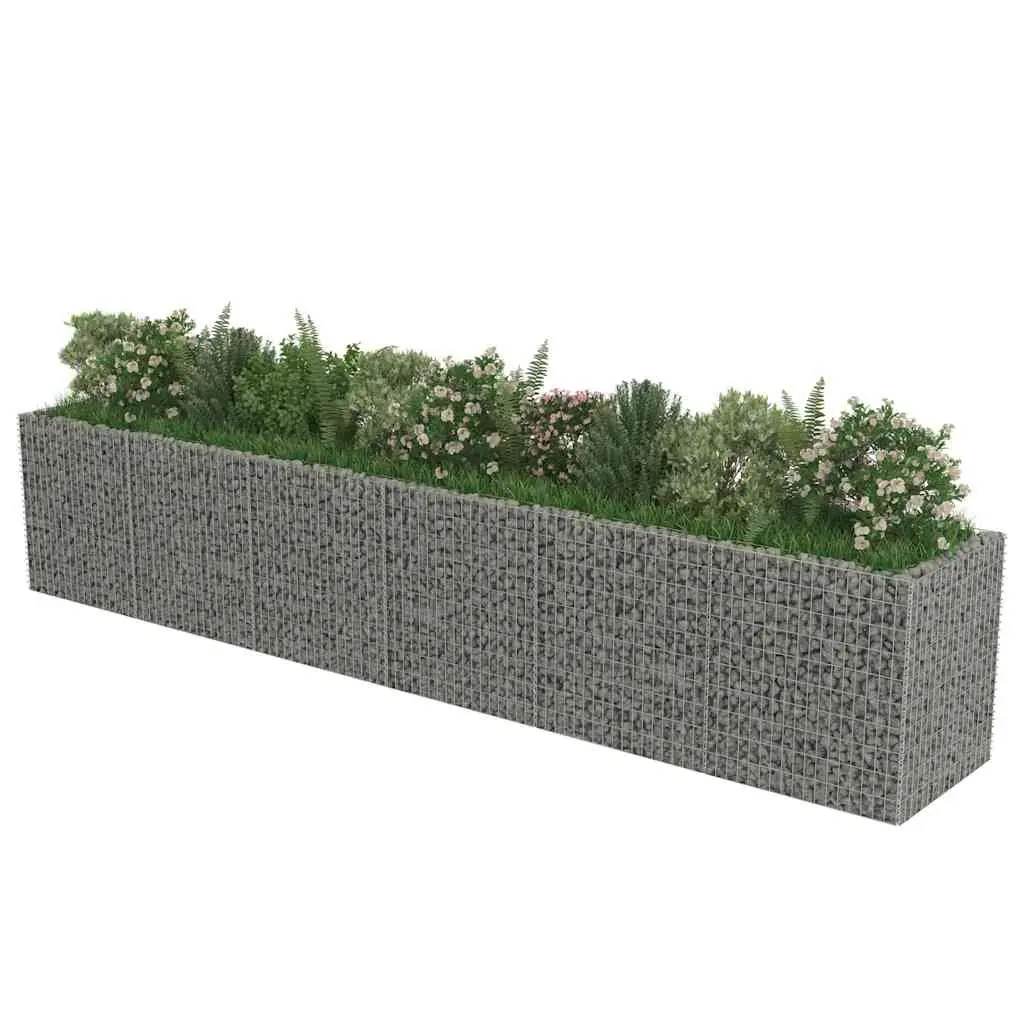 Gabion Raised Bed Garden Planter 540x90x100 cm Silver