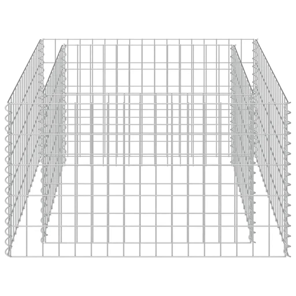 Gabion Raised Bed Garden Planter Silver Galvanised Steel 90x90x50cm Patio Border