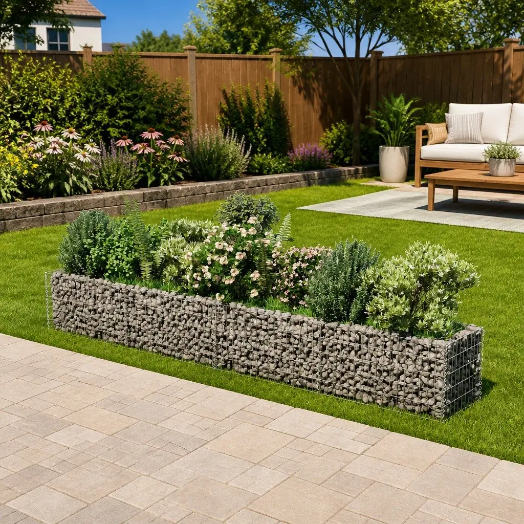 Gabion Raised Bed Garden Planter for Patio 360x50x50cm