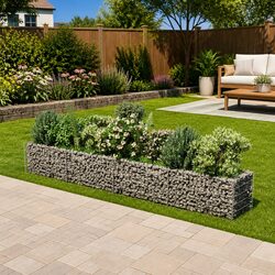 Gabion Raised Bed: 360x50x50cm Steel Planter