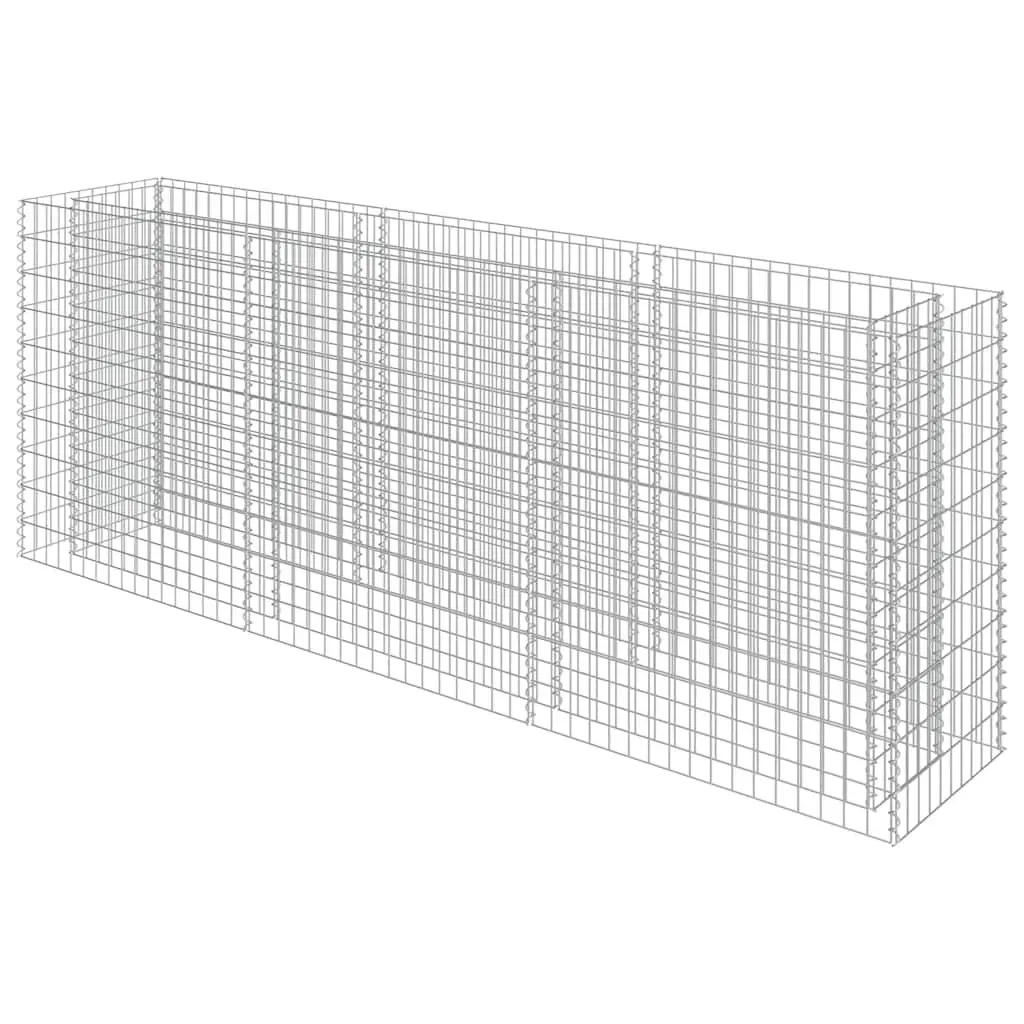 Gabion Raised Garden Bed Silver Galvanised Steel 270x50x100cm Planter Border
