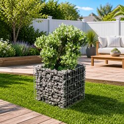 Gabion Raised Bed Specifications: 50x50x50 cm Silver Steel