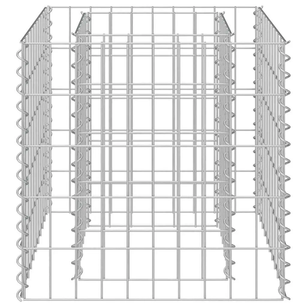 Galvanised Steel Gabion Raised Bed Garden Planter 50x50x50 cm Silver