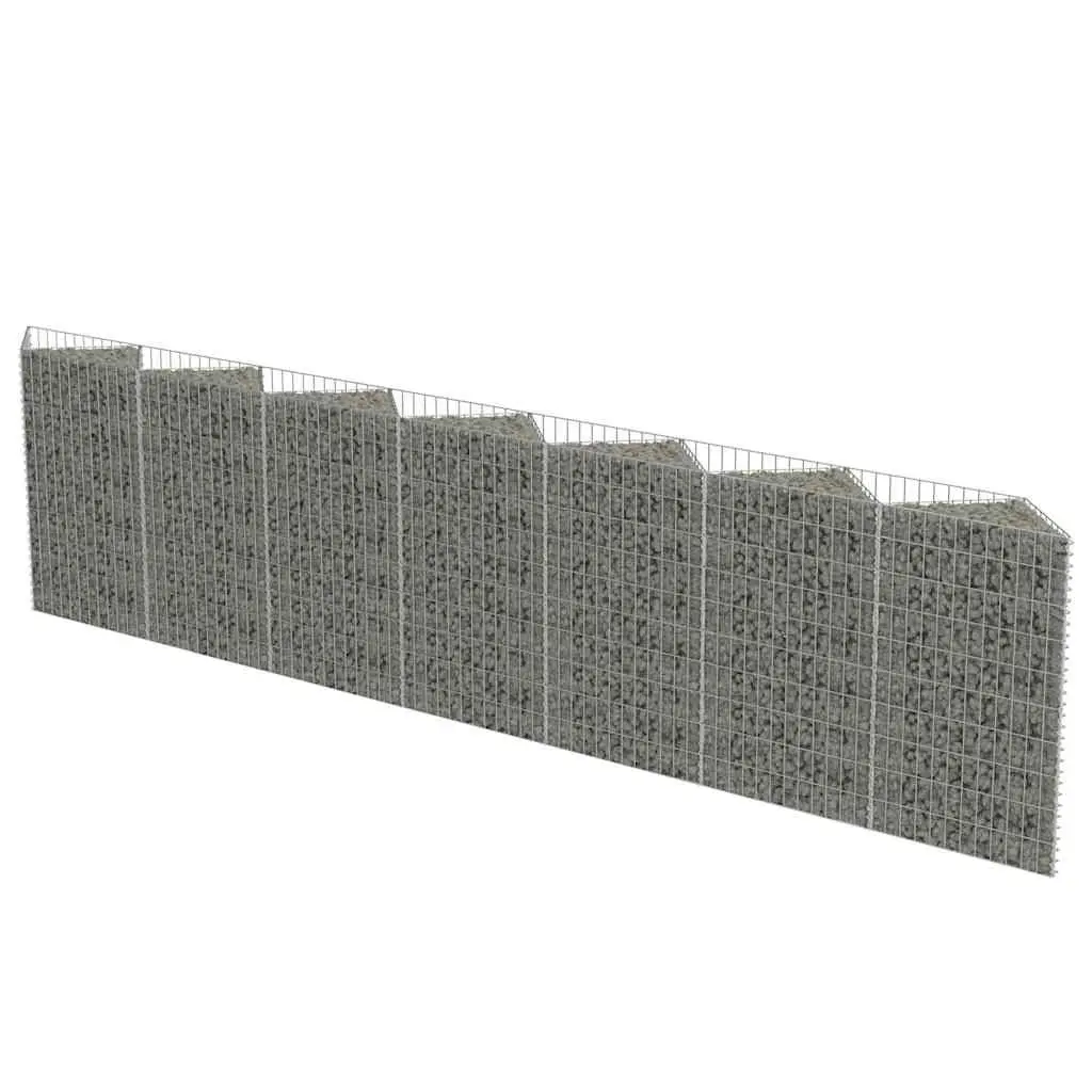 Gabion Wall Fence Panel Galvanised Steel Retaining Barrier Garden 450x30x100cm