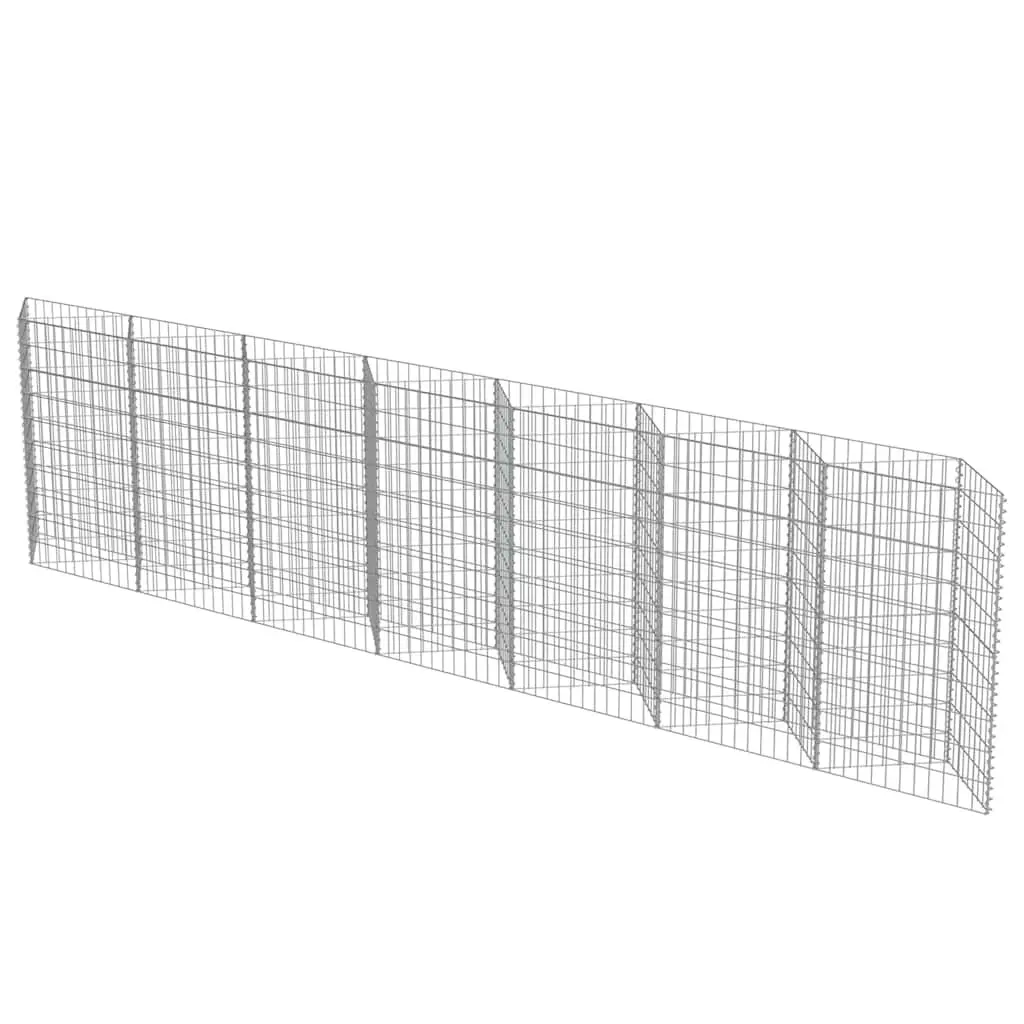 Gabion Wall Fence Panel Galvanised Steel Retaining Barrier Garden 450x30x100cm