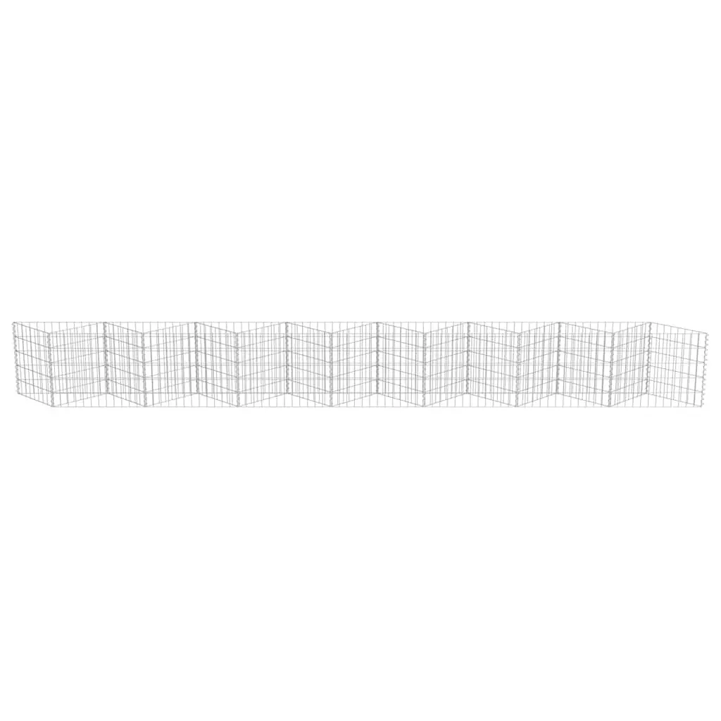 Gabion Wall Fence Panel Retaining Raised Garden Bed Planter Silver 450x30x50cm