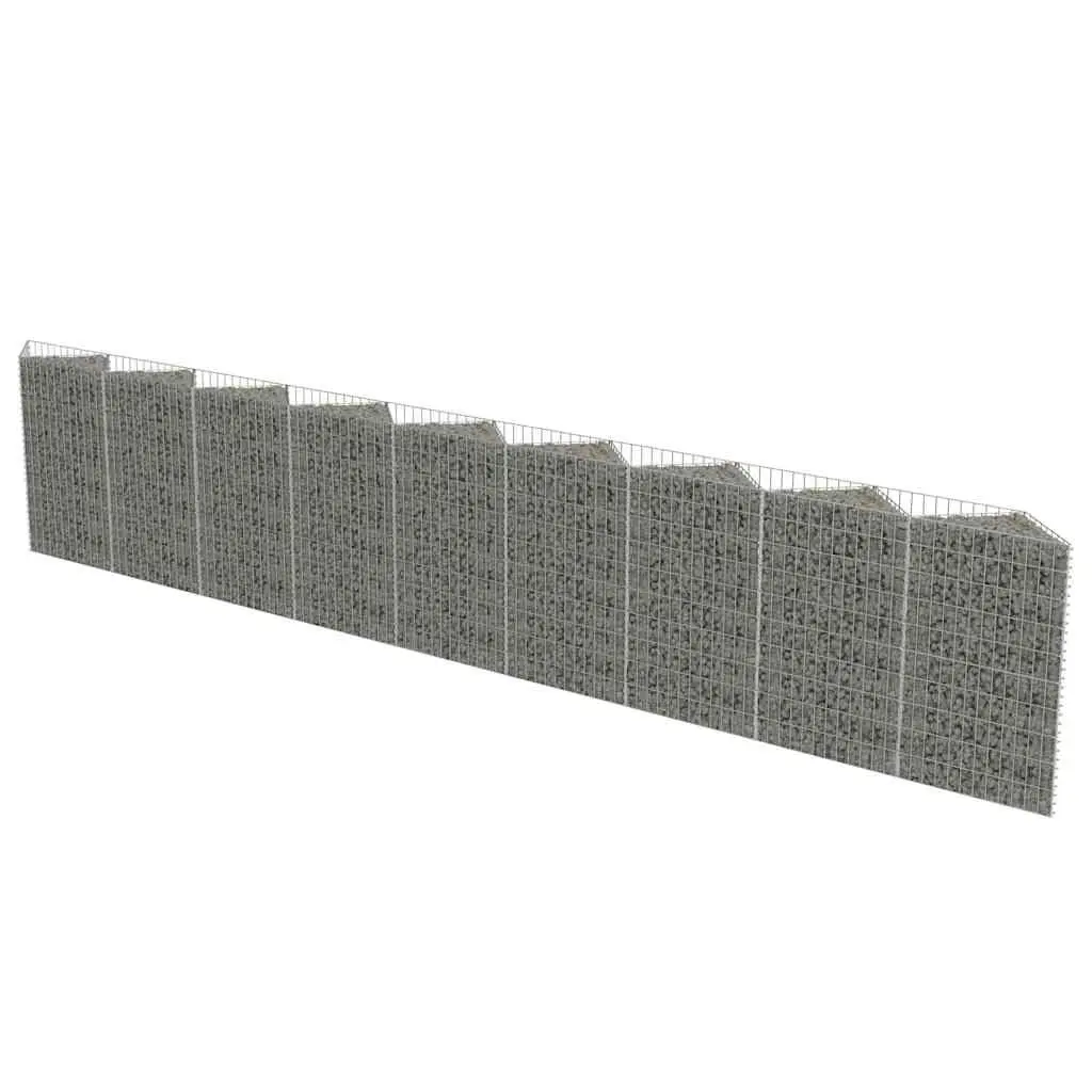 Gabion Wall Panel Outdoor Garden 630 x 30 x 100 cm Galvanised Steel Retaining Barrier Planter