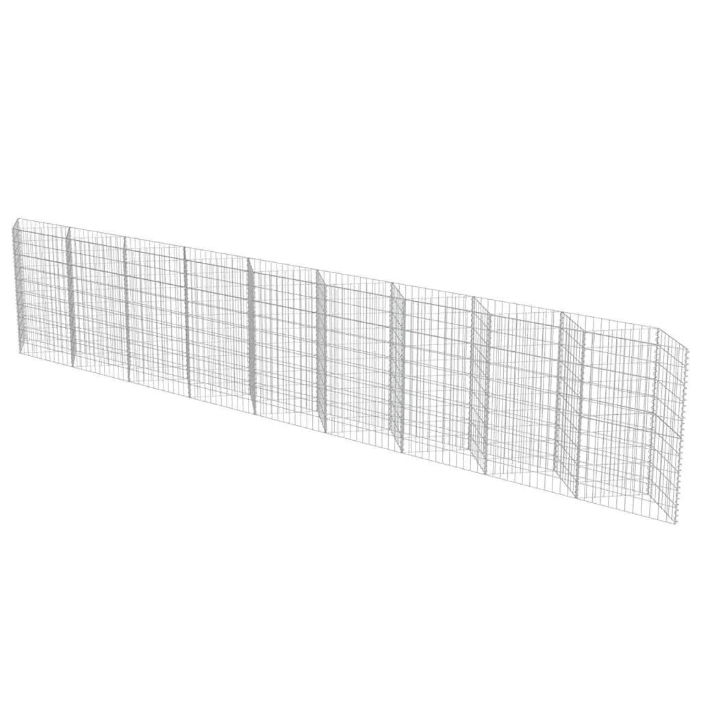 Gabion Wall Panel Outdoor Garden 630 x 30 x 100 cm Galvanised Steel Retaining Barrier Planter