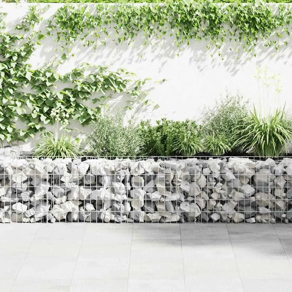 Gabion Wall Fence Panel Retaining Garden Barrier Raised Bed Planter 630x30x50cm