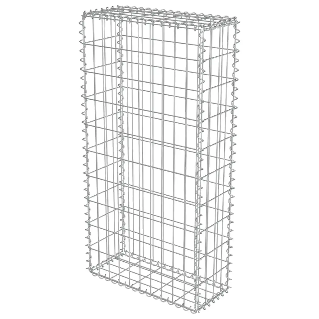 Gabion Wall Retaining Barrier Fence Panel for Garden 50x20x100cm Silver