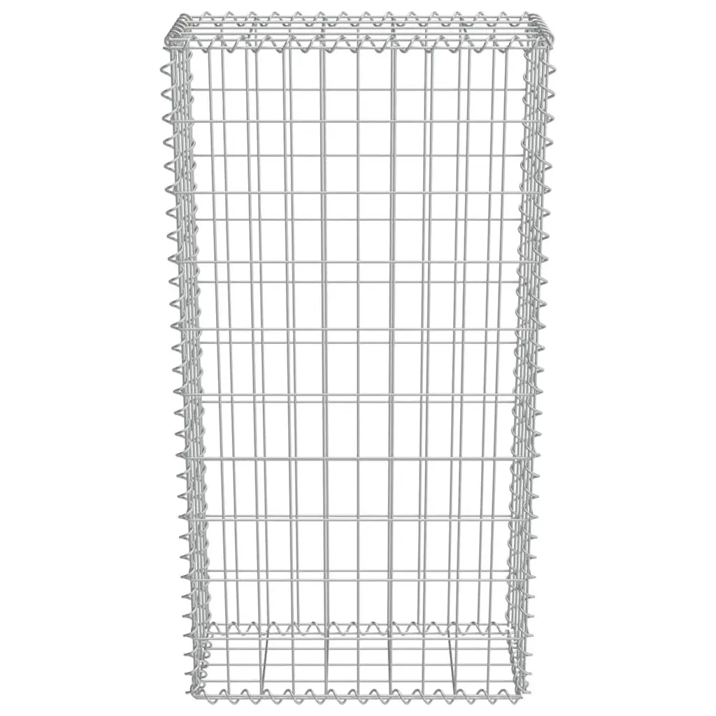 Gabion Wall Retaining Barrier Fence Panel for Garden 50x20x100cm Silver