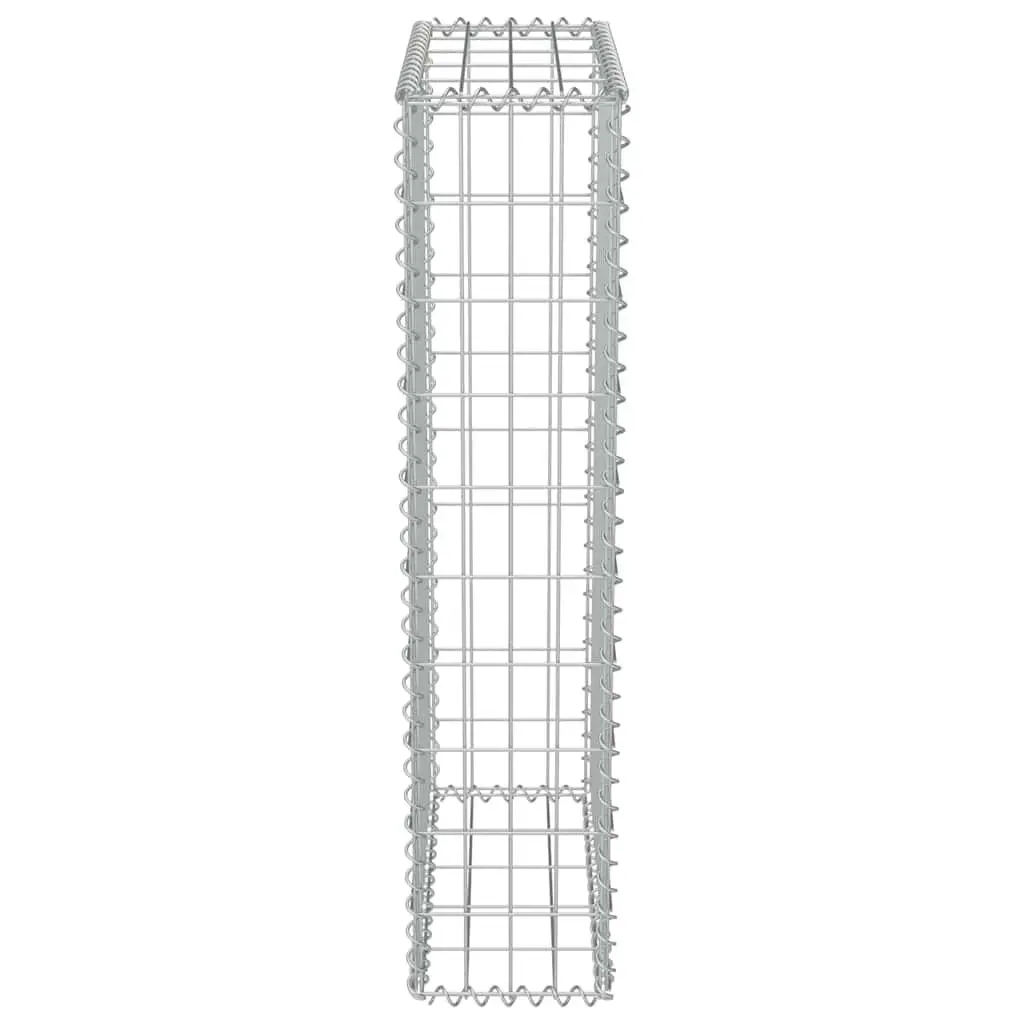 Gabion Wall Retaining Barrier Fence Panel for Garden 50x20x100cm Silver