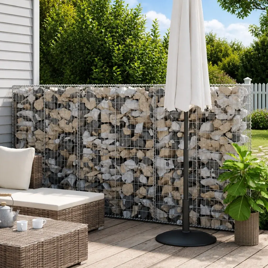 Gabion Wall Retaining Barrier for Garden 100x20x150 cm Silver