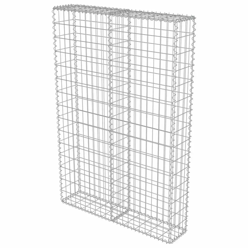 Gabion Wall Retaining Barrier for Garden 100x20x150 cm Silver