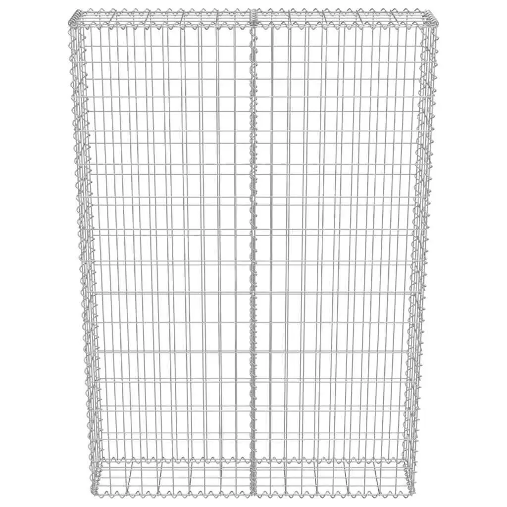 Gabion Wall Retaining Barrier for Garden 100x20x150 cm Silver