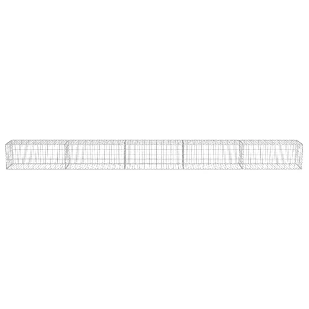 Gabion Wall for Yard and Garden 600 x 50 x 50 cm Silver Galvanised Steel Retaining Fence Barrier Panel