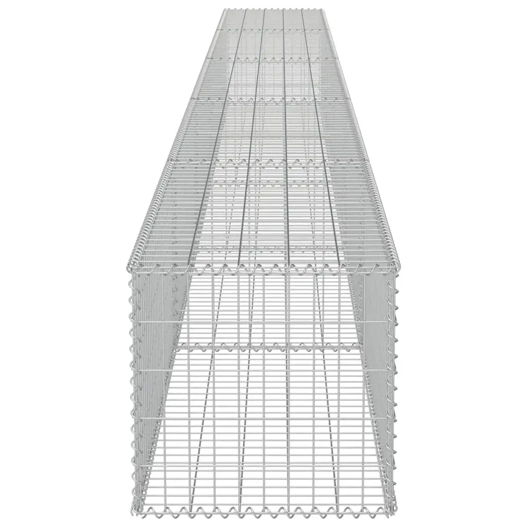 Gabion Wall for Yard and Garden 600 x 50 x 50 cm Silver Galvanised Steel Retaining Fence Barrier Panel