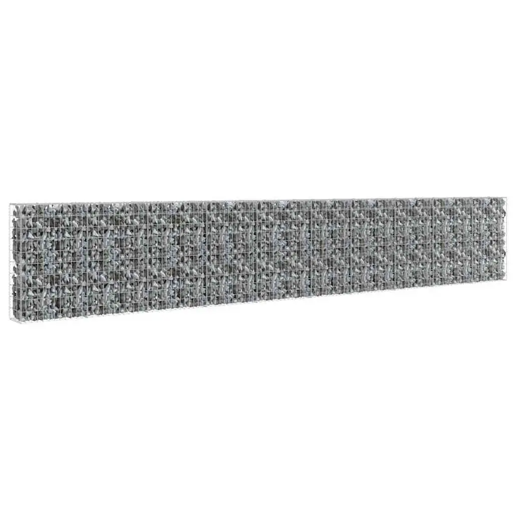 Gabion Wall 600x30x100cm for Garden Use Silver Steel Retaining Barrier