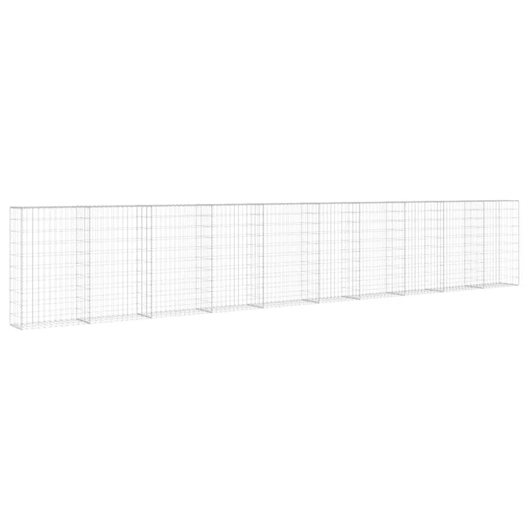 Gabion Wall 600x30x100cm for Garden Use Silver Steel Retaining Barrier