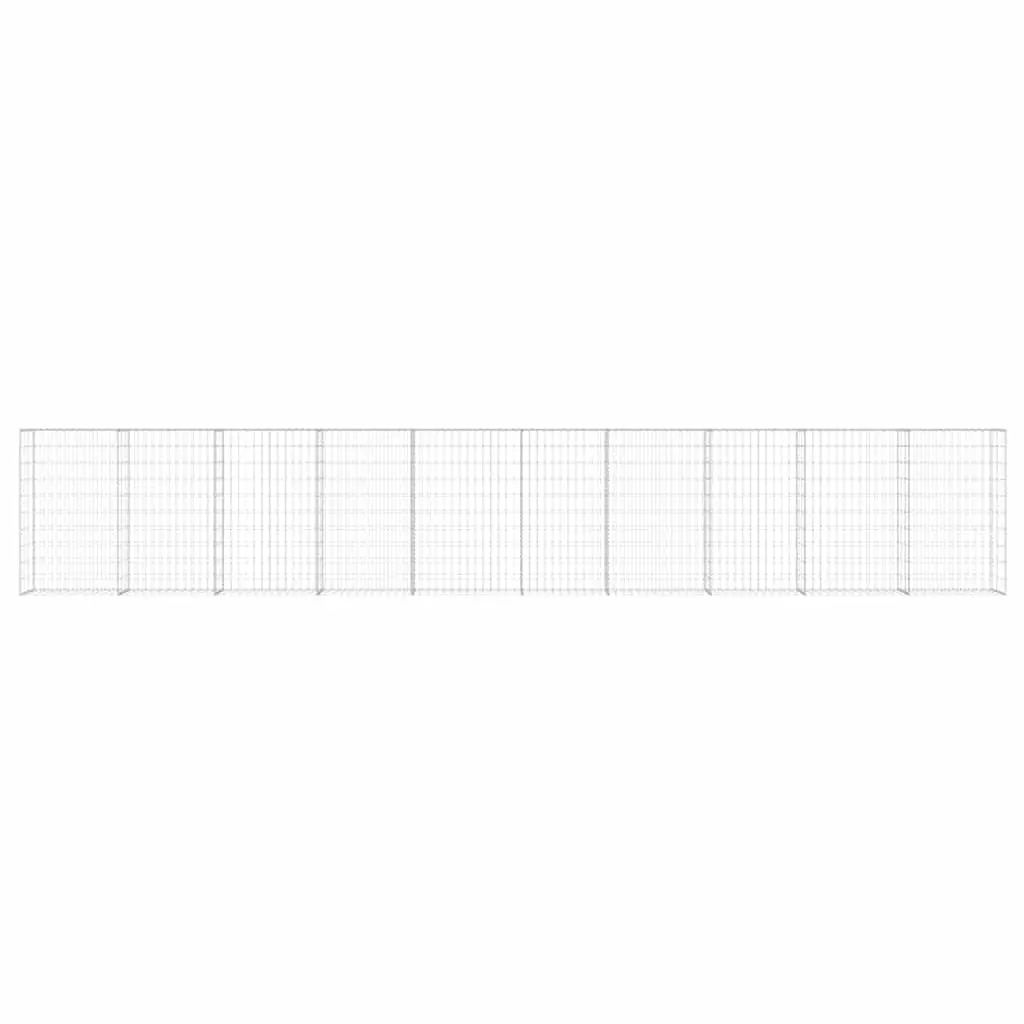 Gabion Wall 600x30x100cm for Garden Use Silver Steel Retaining Barrier