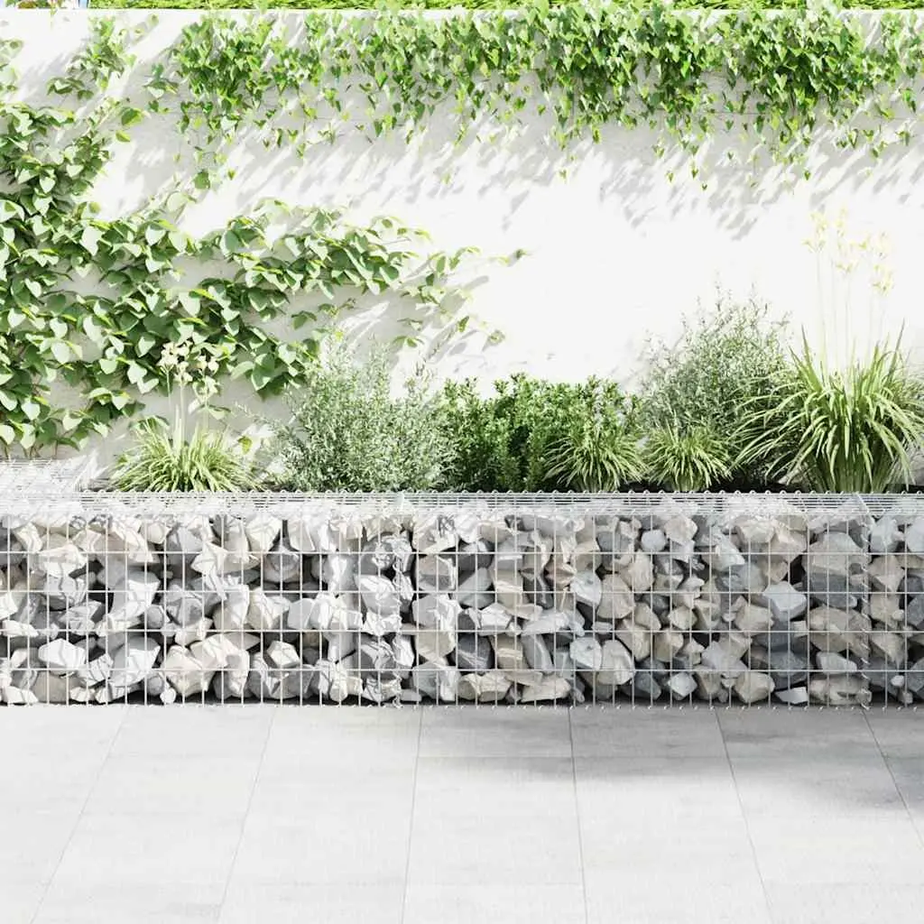 Gabion Wall Fence Panel Garden 900x50x50 cm Silver