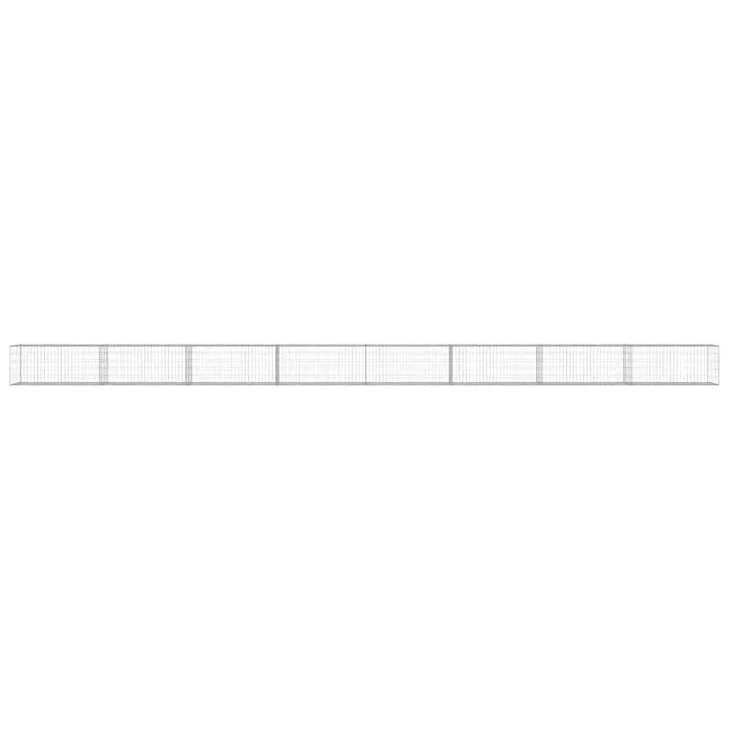 Gabion Wall Fence Panel Garden 900x50x50 cm Silver