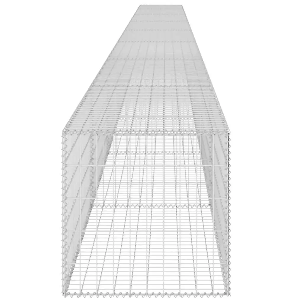 Gabion Wall Fence Panel Garden 900x50x50 cm Silver