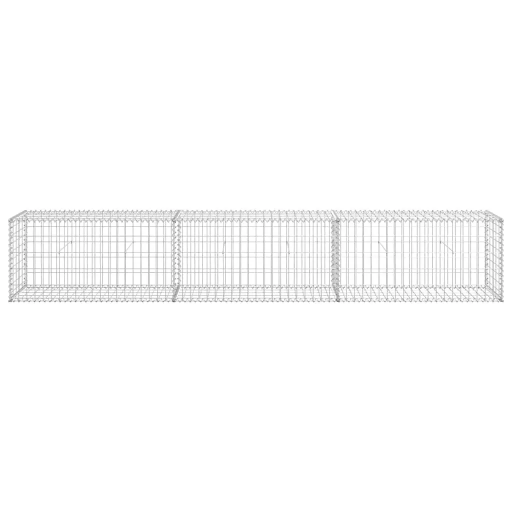 Gabion Wall Fence Panel for Garden 300x50x50cm Silver
