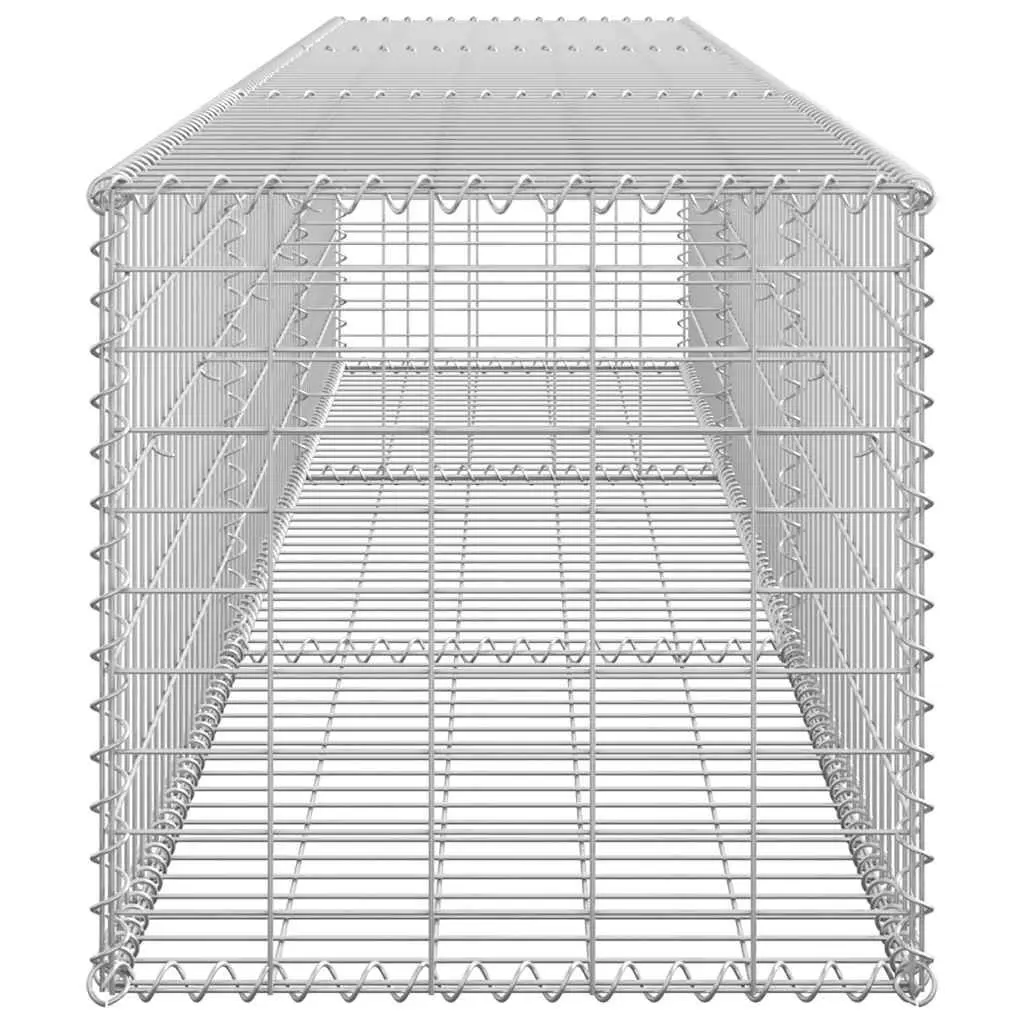 Gabion Wall Fence Panel for Garden 300x50x50cm Silver