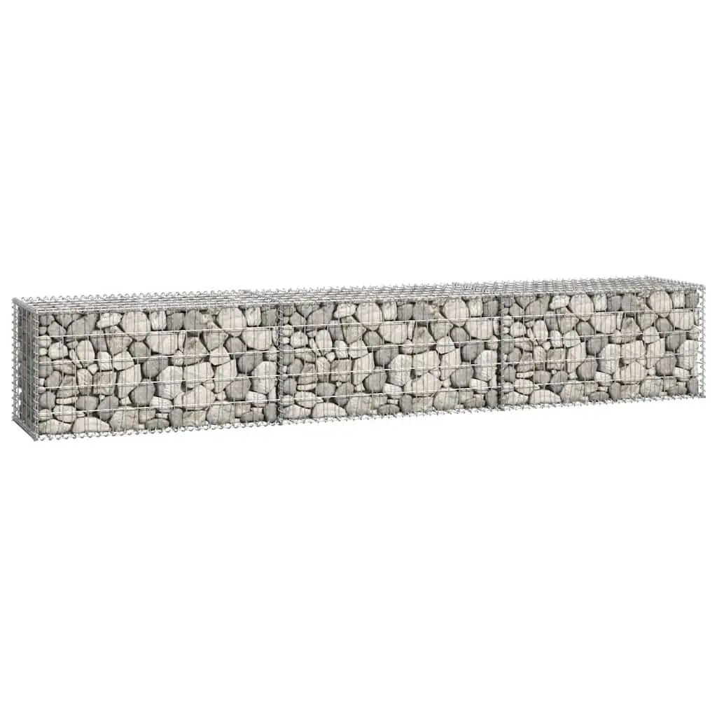 Gabion Wall Fence Panel for Garden 300x50x50cm Silver
