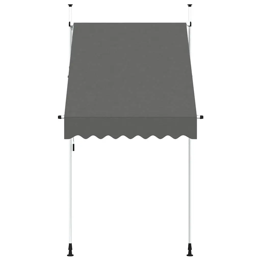 Manual Retractable Awning for Window Balcony Terrace Garden 150cm Anthracite