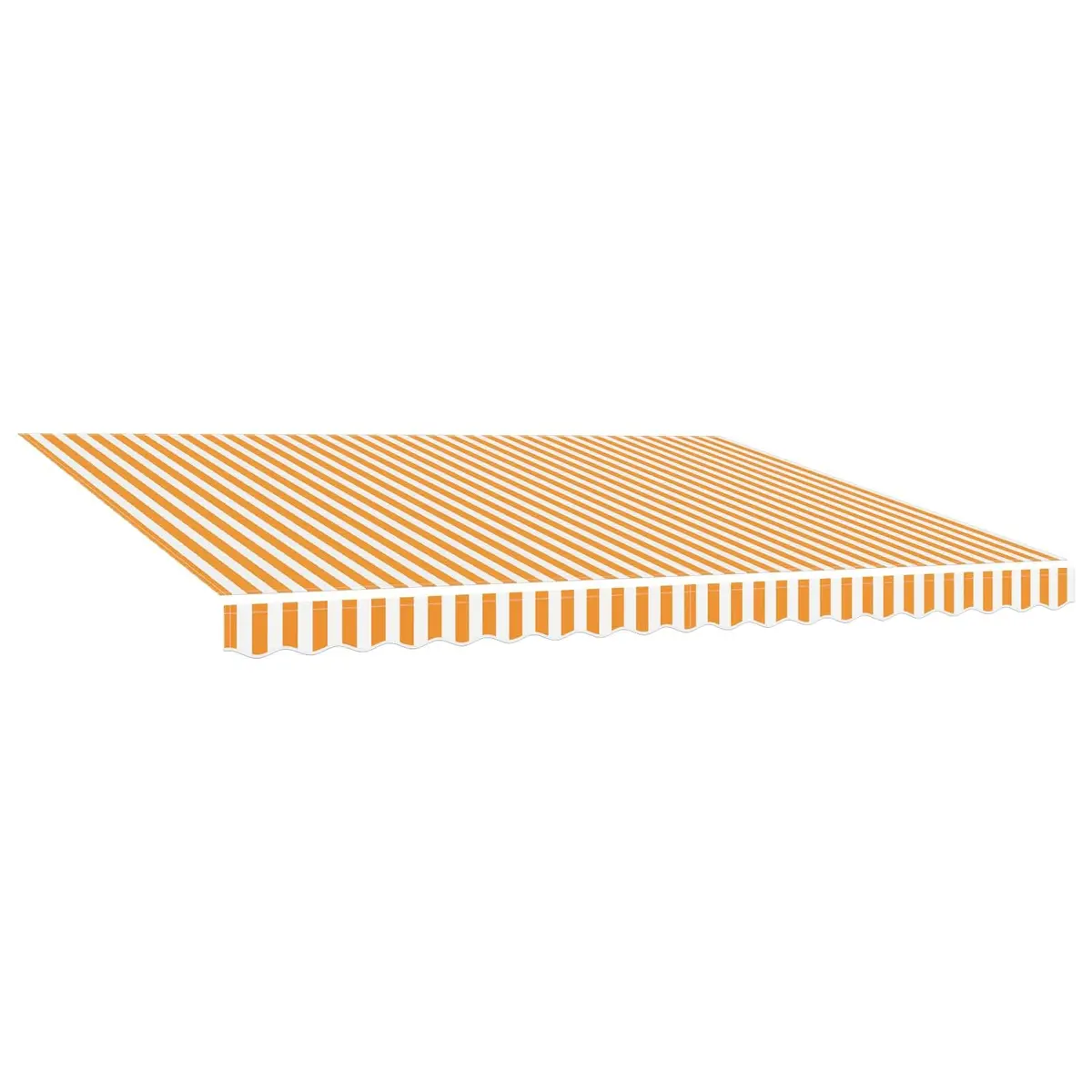 Awning Replacement Fabric Orange White 4.5x3m Polyester Canvas Patio Shade Top