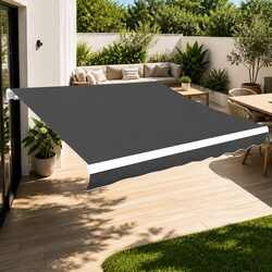 Awning Replacement Fabric Grey 3x2.5m for Outdoor Use