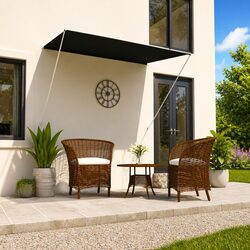 200x150cm Anthracite Retractable Awning with Steel Frame