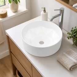 Ceramic Wash Basin Dimensions: 36x14 cm, White