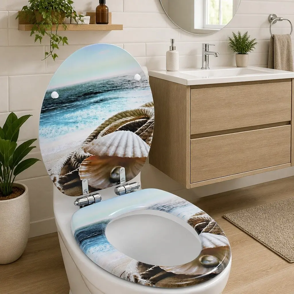 Toilet Seat Bathroom Fixture Multicolour Soft Close Lid