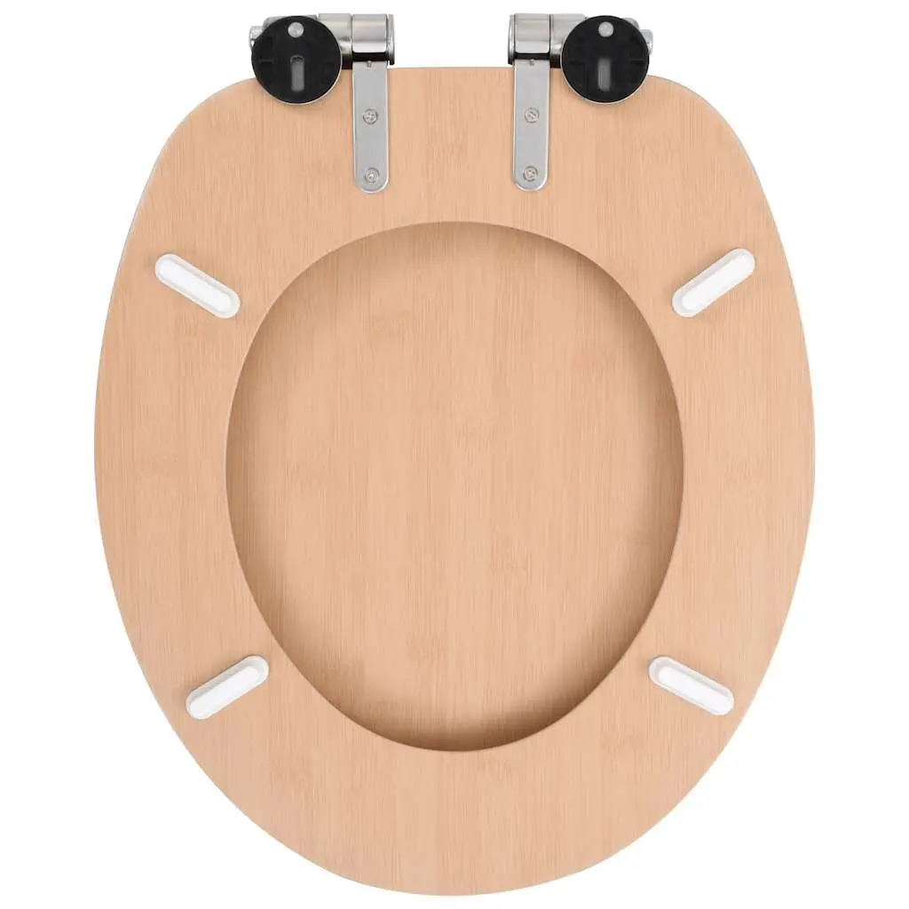 Toilet Seat Bathroom Brown Soft Close Lid MDF 12 to 20 cm