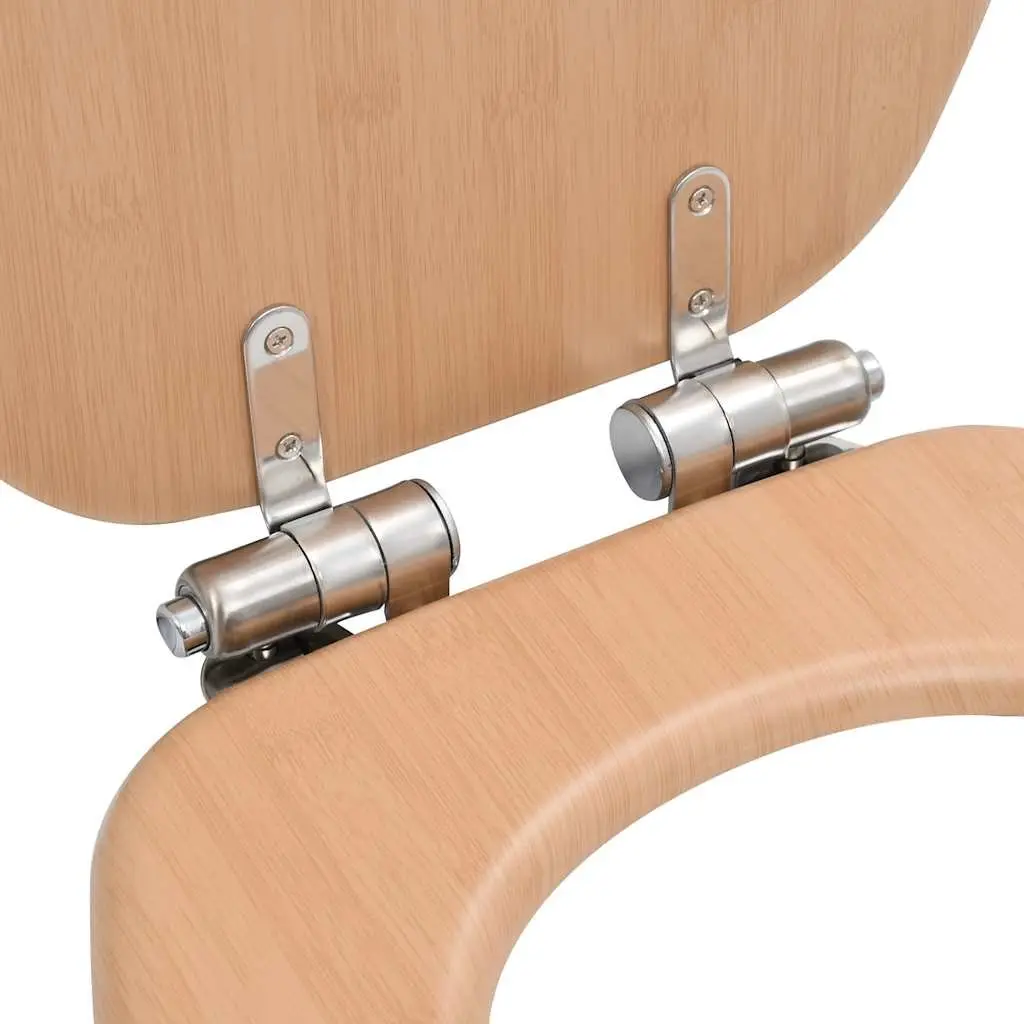 Toilet Seat Bathroom Brown Soft Close Lid MDF 12 to 20 cm